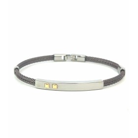 Bracciale Acciaio Marrone Oro Giallo Cm 21