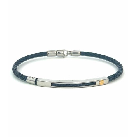 Bracciale Acciaio Blu Oro Giallo Cm 19