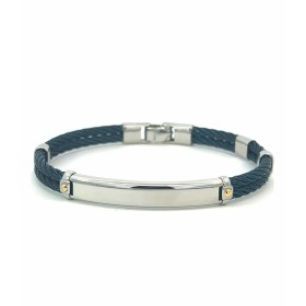 Bracciale Acciaio Blu Oro Giallo Cm 19