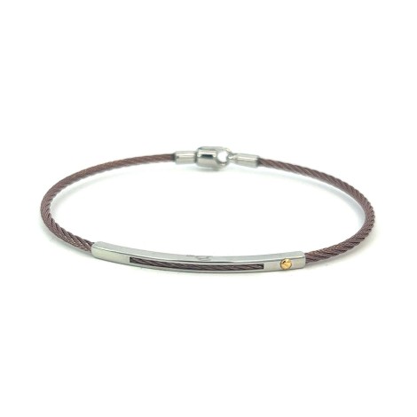 Bracciale Acciaio Marrone Oro Giallo Cm 20.5