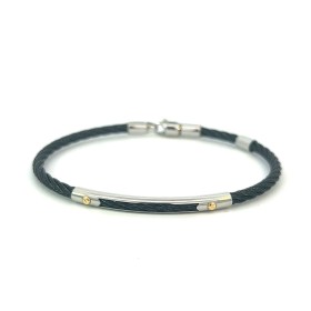 Bracciale Acciaio Nero Oro Giallo Cm 19