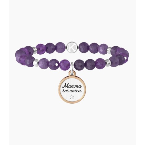 Bracciale Elastico Con Ametista Kidult Mamma Sei Unica 732153