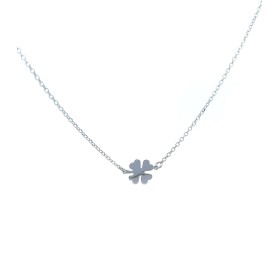 Collana Argento con Quadrifoglio Passante