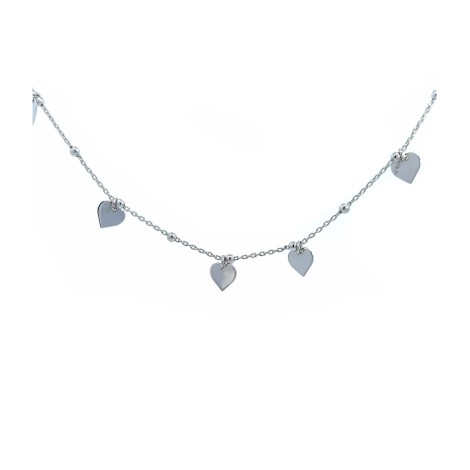 Collana Argento con Cuori Pendenti