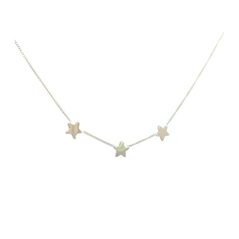 Collana Argento Dorato con tre stelle passanti