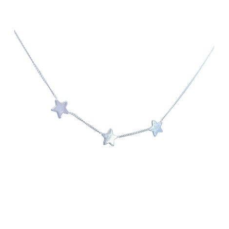 Collana Argento con tre stelle passanti