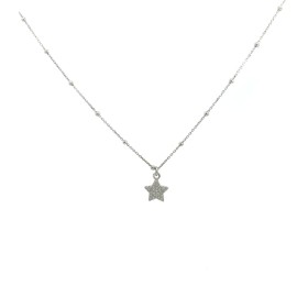 Collana Rosario Argento con Stella pavè