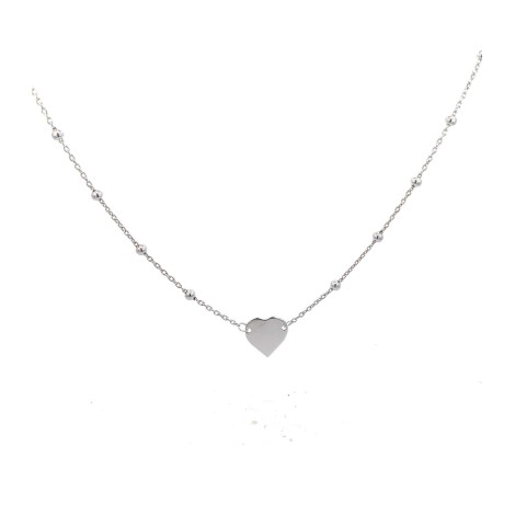 Collana Argento con Cuore passante