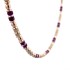 Collana Choker Donna Argento dorato con Perle Viola e Beige