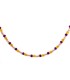 Collana Choker Donna Argento dorato con Perle Viola e Gialle