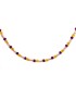 Collana Choker Donna Argento dorato con Perle Viola e Gialle