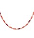 Collana Choker Donna Argento dorato con Perle Rosse e Salmone