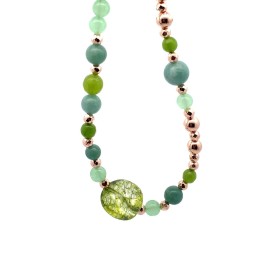 Collana Donna Argento con Perle Colorate