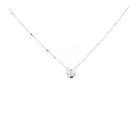 Collana Punto Luce Cipollino Oro Bianco 18 kt Diamante E/F SI