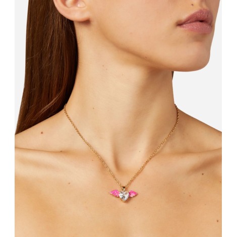 Collana Donna Argento 925 Con Zirconia: Due Cuori E Freccia Di Cupido - Gioiello Elegante Per San Valentino