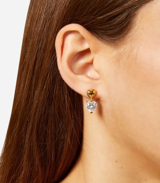 Orecchini a cuoricino in argento Sterling con pietre CZ verde peridoto di 4mm