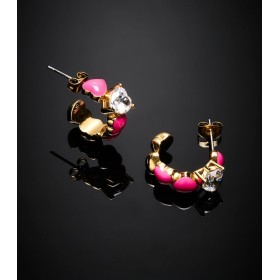 Orecchini Cerchio Chiara Ferragni Cuoricino Pink Small Edizione Limitata J19AWD05