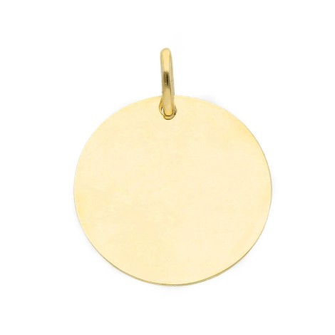 Ciondolo Medaglietta Tonda Oro Giallo 9Kt