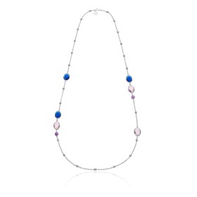 Unoaerre Fashion Jewellery Bronzo Collana Cristalli Rosa/Blu