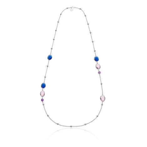 Unoaerre Fashion Jewellery Bronzo Collana Cristalli Rosa/Blu