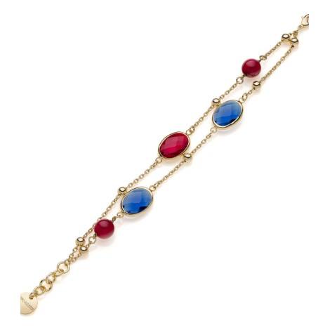 Unoaerre Fashion Jewellery Bronzo Bracciale Cristalli Rosse/Blu