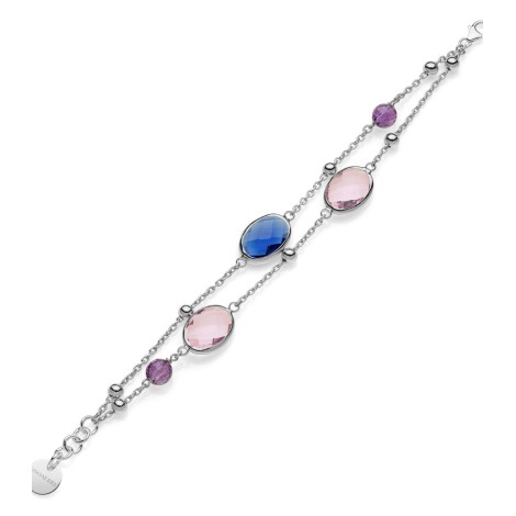 Unoaerre Fashion Jewellery Bronzo Bracciale Cristalli Blu/Viola/Rosa