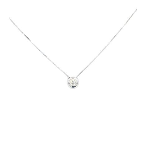 Collana Punto Luce 0,28ct Oro Bianco 18Kt Diamante G SI