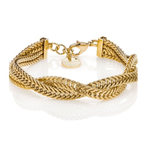 Bracciale Coda Di Volpe A Intreccio Unoaerre Fashion Jewellery Bronzo Dorato