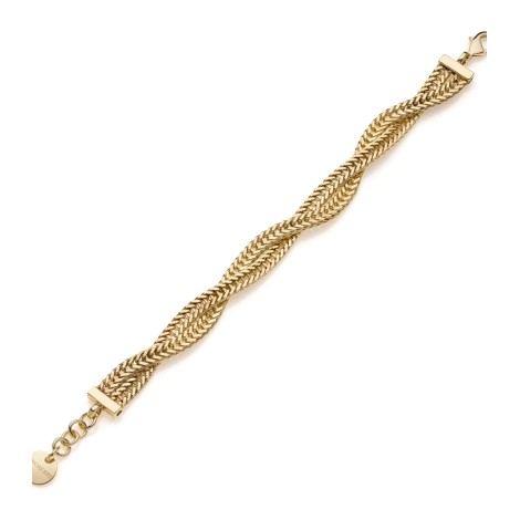 Bracciale Coda Di Volpe A Intreccio Unoaerre Fashion Jewellery Bronzo Dorato