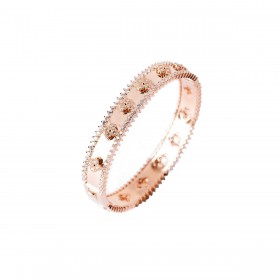 Bracciale Donna Rigido Raggi Argento 925 Rosato con Fiori