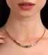 Collana Morellato Collezione Colori Acciaio Dorato Cristalli Colorati