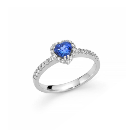 Anello Donna Miluna Oro Bianco 18k Diamanti 0,20 ct Tanzanite 0,46ct  LID3556