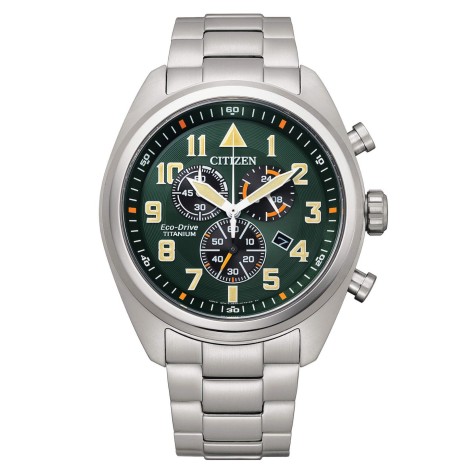 Orologio Citizen Crono Super Titanio 2480 Verde AT2480-81X