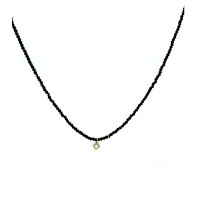 Collana Argento Dorato Pietre Nere Zircone