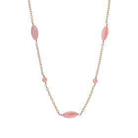 Catena Argento Dorato Palline Ovali e Tonde Rosa AL3850