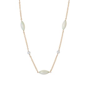 Catena Argento Dorato Palline Ovali e Tonde VerdeAcqua