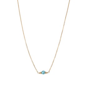 Girocollo Argento Dorato Mini Sfere e Pietra Turchese