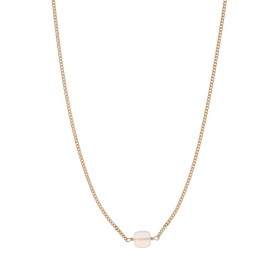 Girocollo Argento Dorato Pietra Agata Bianca