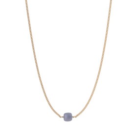 Girocollo Argento Dorato Pietra Calcedonio