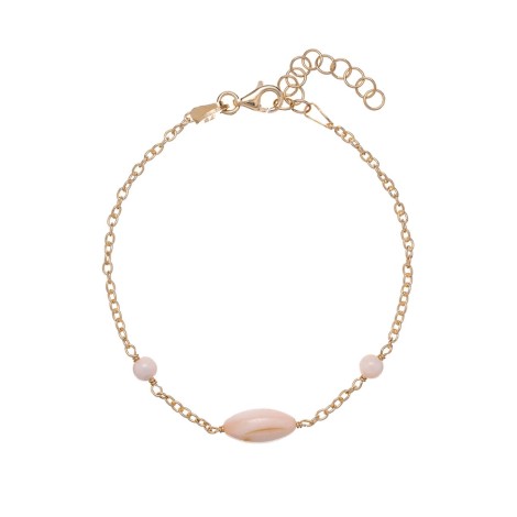 Bracciale Alisia Argento Dorato Pietre Tonde E Ovali Rosa