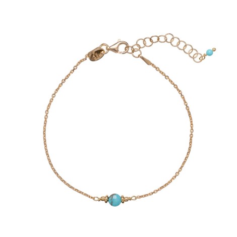 Bracciale Alisia Argento Dorato Mini Sfere E Pietre Turchesi