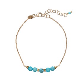 Bracciale Alisia Argento Dorato Barretta Pietre Turchesi