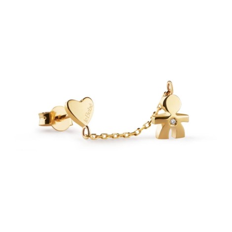 Mono Orecchino Le Bebé Les Petits Sagoma Bimbo Oro Giallo Diamante LBB712
