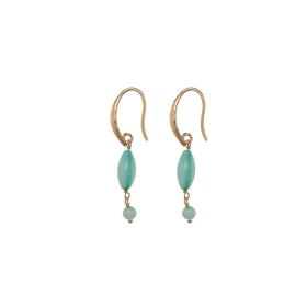 Orecchini Alisia Candy Argento Dorato 925 Palline Verde Acqua