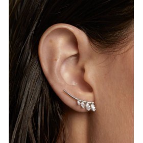 Orecchini PDPAOLA Acqua Argento Dorato AR02-879-U, indossati