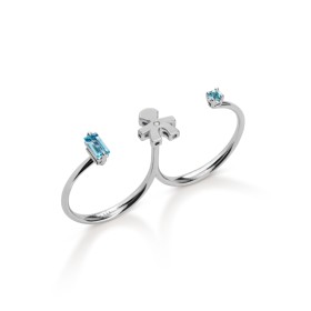 Anello Due Dita LeBebè Les Bonbons Bimbo Oro Bianco 9kt LBB852