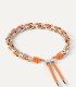 Bracciale PDPAOLA Catena Argentata e Corda Tangerine PU02-686-U