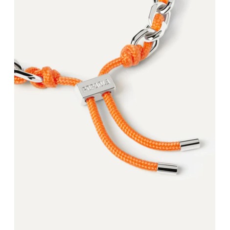 Bracciale PDPAOLA Catena Argentata e Corda Tangerine PU02-686-U