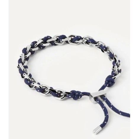 Bracciale PDPAOLA Catena Argentata e Corda Midnight PU02-694-U