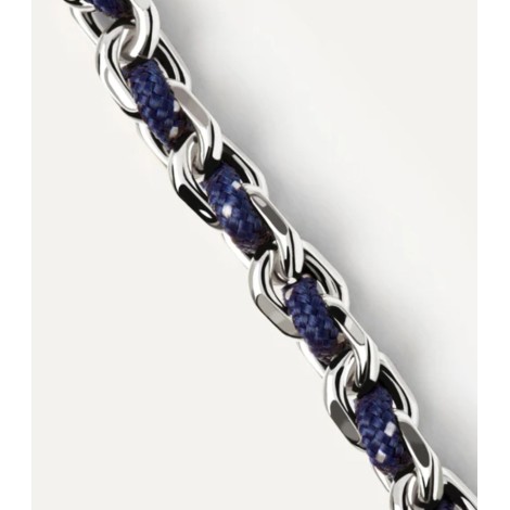 Bracciale PDPAOLA Catena Argentata e Corda Midnight PU02-694-U